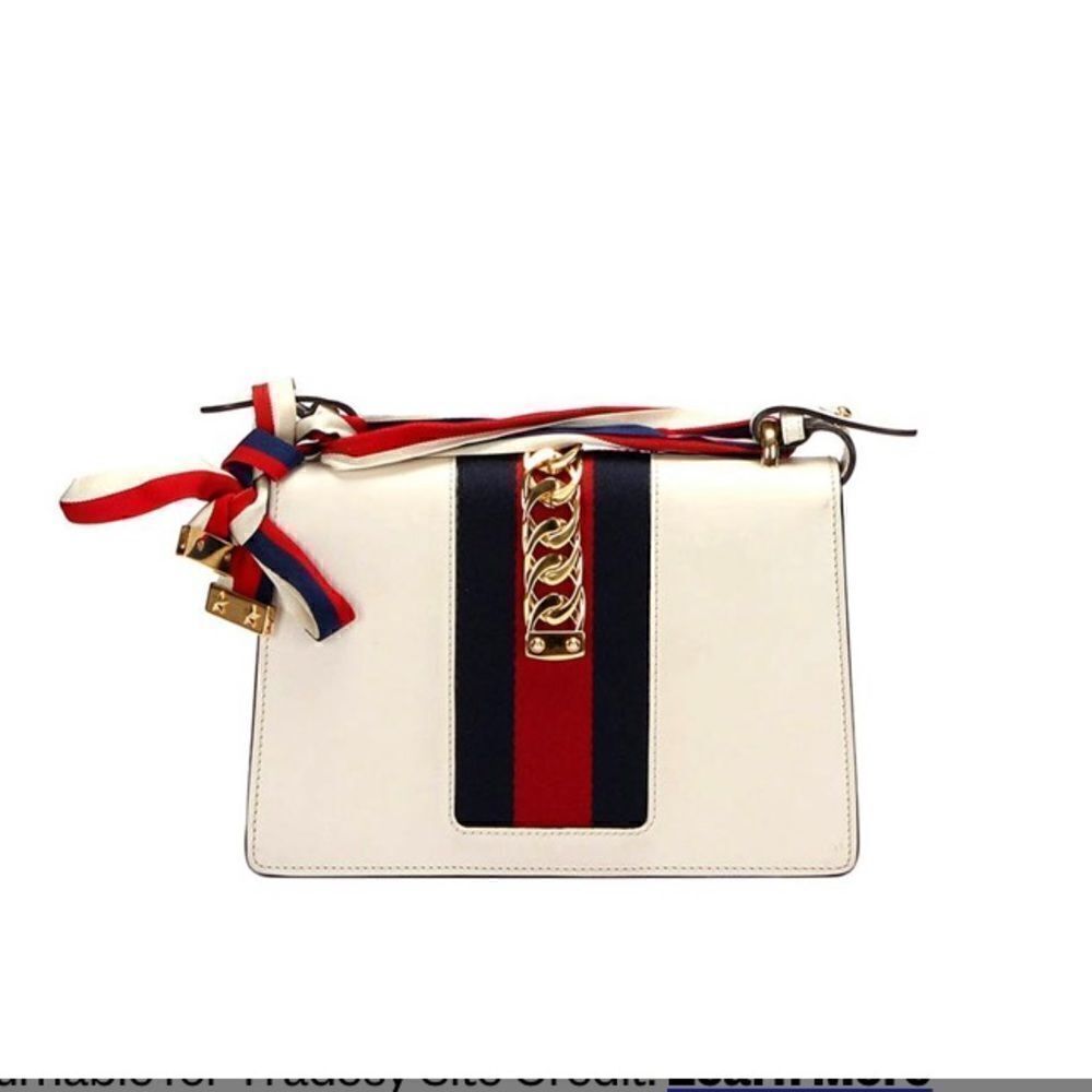 Gucci Sylvie White Leather Shoulder Bag - Picture 7 of 13